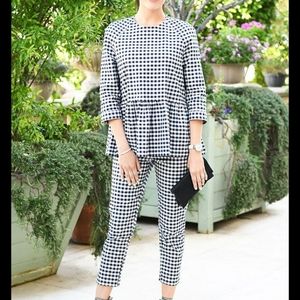 Victoria Beckham Gingham Peplum Top and Pants